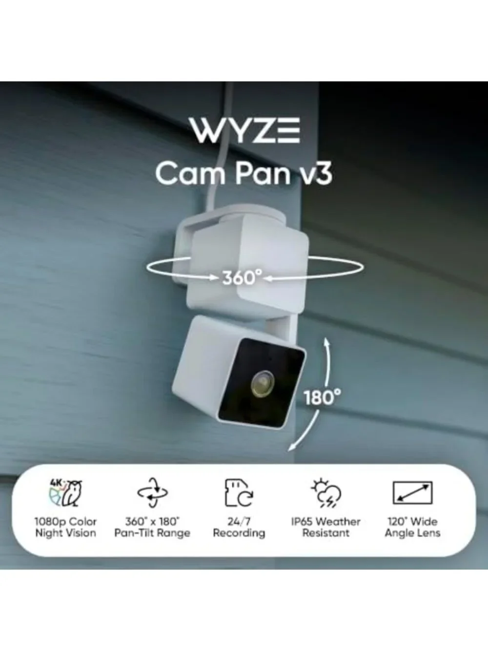 360° Pan/Tilt/Zoom Indoor/Outdoor Security Camera - Smart Home Surveillance